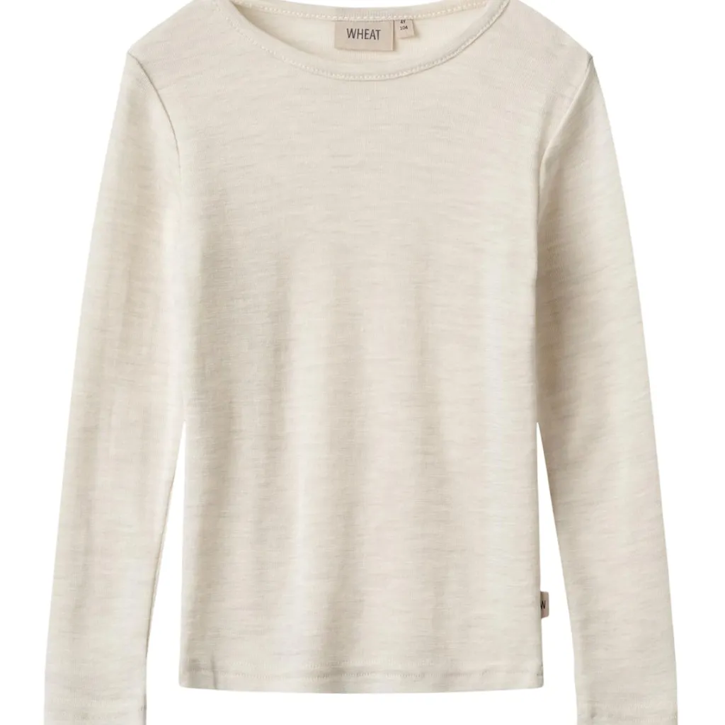 Wool T-Shirt L/S Alfie-1141 eggshell melange>Wheat Clearance