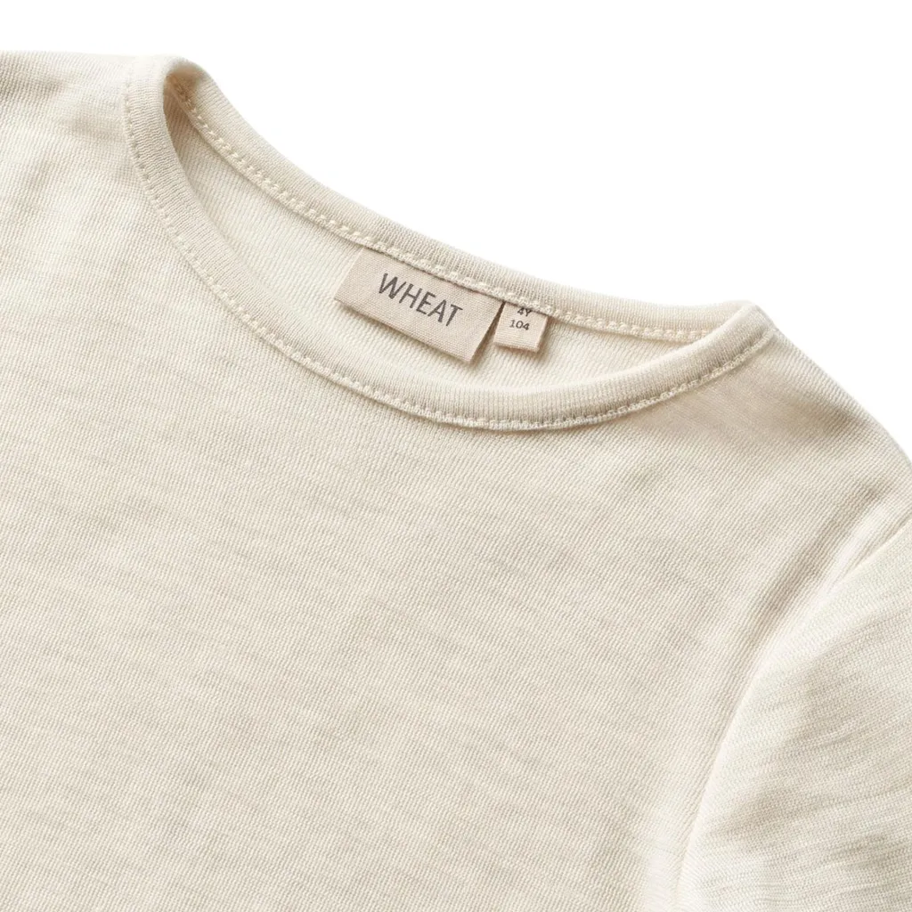 Wool T-Shirt L/S Alfie-1141 eggshell melange>Wheat Clearance
