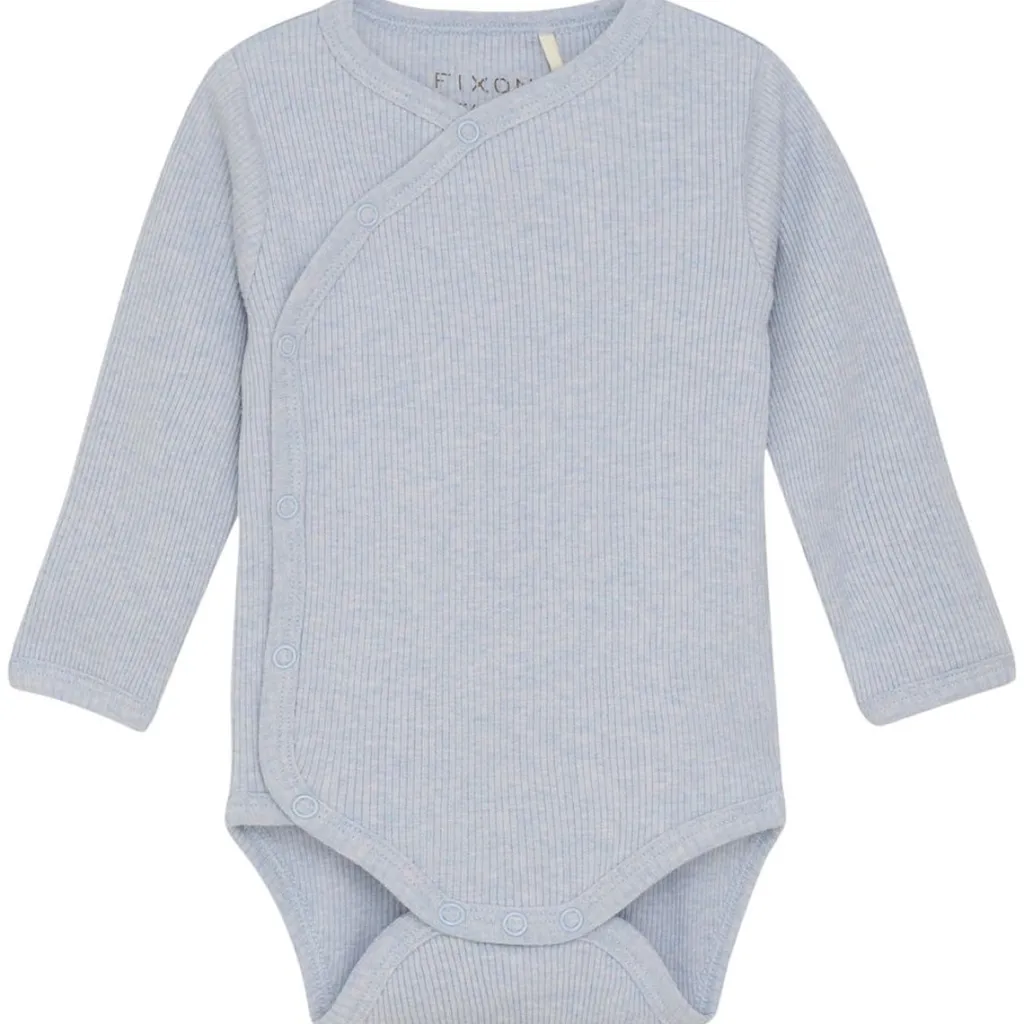 Wrap Body LS Mélange Rib Zen Blue Zen Blue Wrap Baby Body>Fixoni Discount