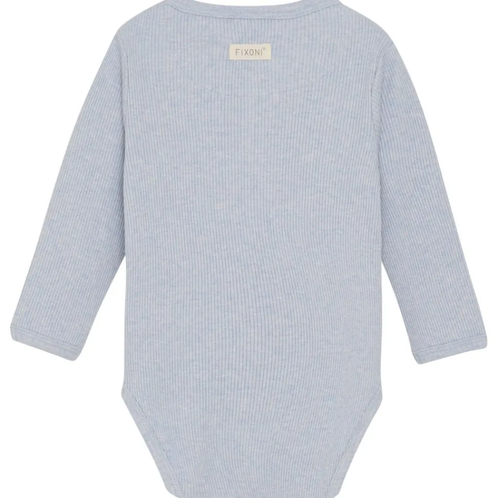 Wrap Body LS Mélange Rib Zen Blue Zen Blue Wrap Baby Body>Fixoni Discount