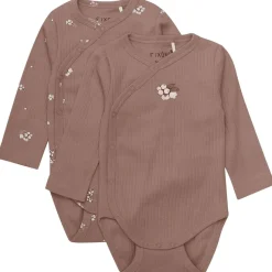 Wrap Body LS 2-Pack Rib Deep Taupe Wrap Body Baby Body Deep Taupe Kollektion>Fixoni Outlet