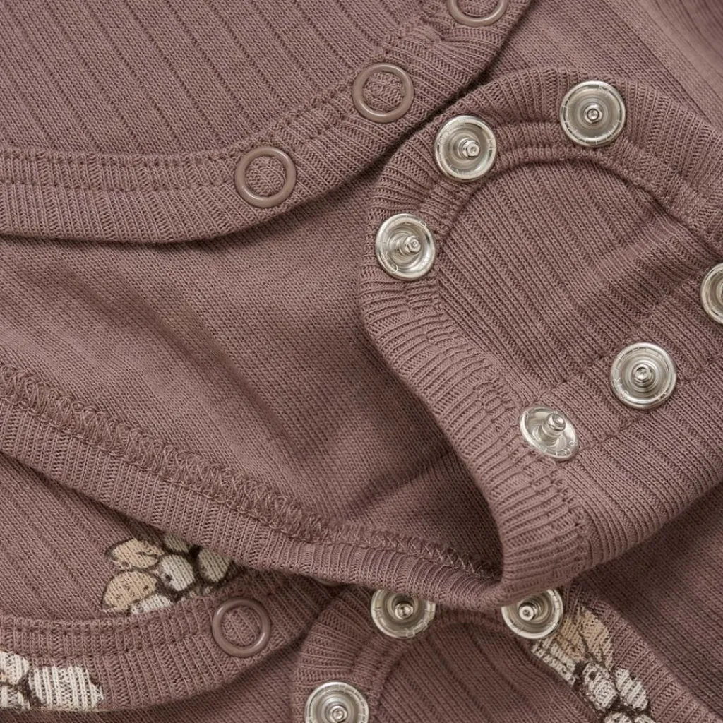 Wrap Body LS 2-Pack Rib Deep Taupe Wrap Body Baby Body Deep Taupe Kollektion>Fixoni Outlet