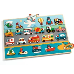 Wroom Pussel 22 Bitar - Transport Multi>Djeco Best