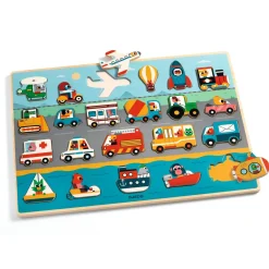 Wroom Pussel 22 Bitar - Transport Multi>Djeco Best
