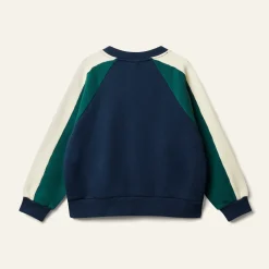 Wynk Panel Sweatshirt Navy Green Cream>Wynken Hot