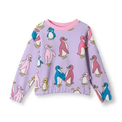Yapeen Sweatshirt Med Pingviner Lila Heather Purple>Småfolk Discount
