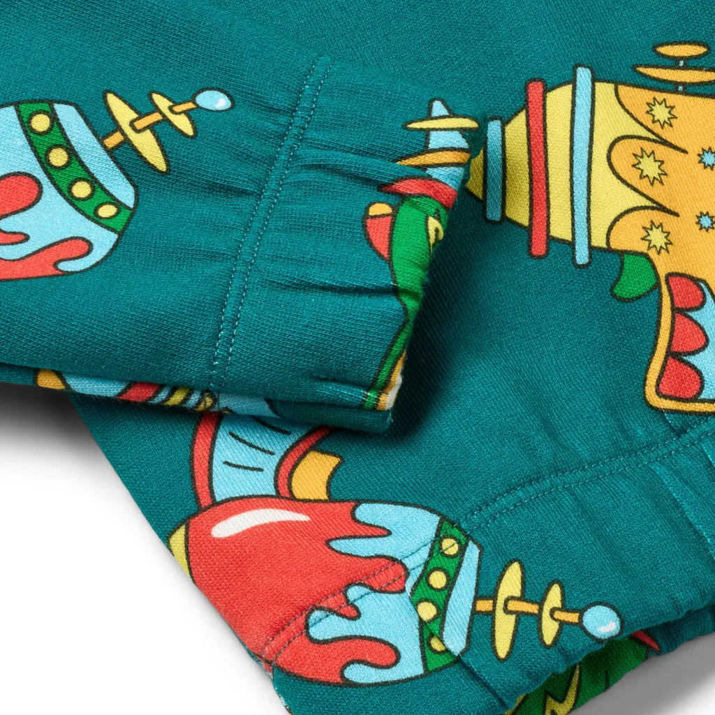 Yapeen With Space Blasters Sweatshirt Petroleum Green>Småfolk Clearance
