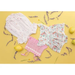 Yolia Romper Pink Bouquet Stripes><noscript><img width=